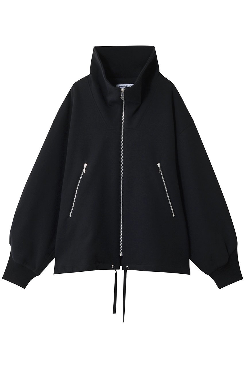 【キャサリンハムネット/KATHARINE HAMNETT LONDON】のダブルニットハイネック ジップジャケット インテリア・キッズ・メンズ・レディースファッション・服の通販 founy(ファニー) 　ファッション　Fashion　レディースファッション　Fashion for Women　アウター　Coat / Outerwear Collection　レディースジャケット・軽アウター　Jackets　ブルゾンジャケット・スポーティアウター　Blouson Jackets　ジャケット　Jacket, Outerwear　スリーブ　Sleeve, Long Sleeve / Short Sleeve　ダブル　Double, Double-Breasted　ブルゾン　Blouson, Bomber Jacket　定番　Standard, Basic Item　ネイビー|ID: prp329100004638307 ipo3291000000035377461