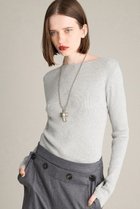 【ブリル/BRILL】のバックスリット リブプルオーバー ライトグレー|ID:prp329100004638310