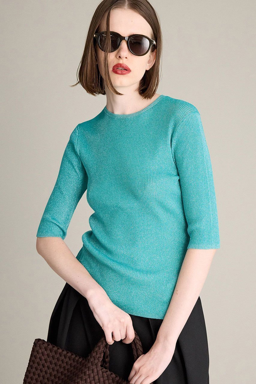【ブリル/BRILL】のラメ リブプルオーバー インテリア・キッズ・メンズ・レディースファッション・服の通販 founy(ファニー) 　ファッション　Fashion　レディースファッション　Fashion for Women　トップス・カットソー　Cut & Sew Tops　ニット　Knit Tops & Sweaters　カジュアルプルオーバー・ニットトップス　Pullovers & Knit Tops / Casual Pullovers　2025年　2025　2025-2026秋冬・A/W　Autumn/Winter 2025–26 AW25–26　シンプル　Simple, Minimal　リブニット　Rib Knit, Ribbed Knit　エレガント 上品　Elegant　夏　Summer　A/W・秋冬　Autumn/Winter　グリーン|ID: prp329100004638312 ipo3291000000033428760
