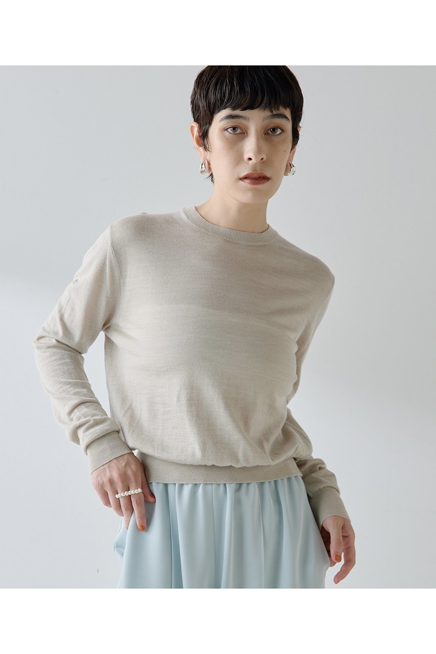 【ウィムガゼット/Whim Gazette】の16Gクルーネックプルオーバー インテリア・キッズ・メンズ・レディースファッション・服の通販 founy(ファニー) 　ファッション　Fashion　レディースファッション　Fashion for Women　トップス・カットソー　Cut & Sew Tops　ニット　Knit Tops & Sweaters　カジュアルプルオーバー・ニットトップス　Pullovers & Knit Tops / Casual Pullovers　2025年　2025　2025-2026秋冬・A/W　Autumn/Winter 2025–26 AW25–26　おすすめ　Recommended / Our Picks　なめらか　Smooth, Silky Texture　アンサンブル　Ensemble Set　コンパクト　Compact, Small Size　シンプル　Simple, Minimal　トレンド　Trend, Trending Now　ドレープ　Drape, Draping Fabric　バランス　Balance, Style Balance　フィット　Fit, Slim Fit　ベーシック　Basic, Essential　エレガント 上品　Elegant　A/W・秋冬　Autumn/Winter　ライトベージュ|ID: prp329100004638315 ipo3291000000033428788