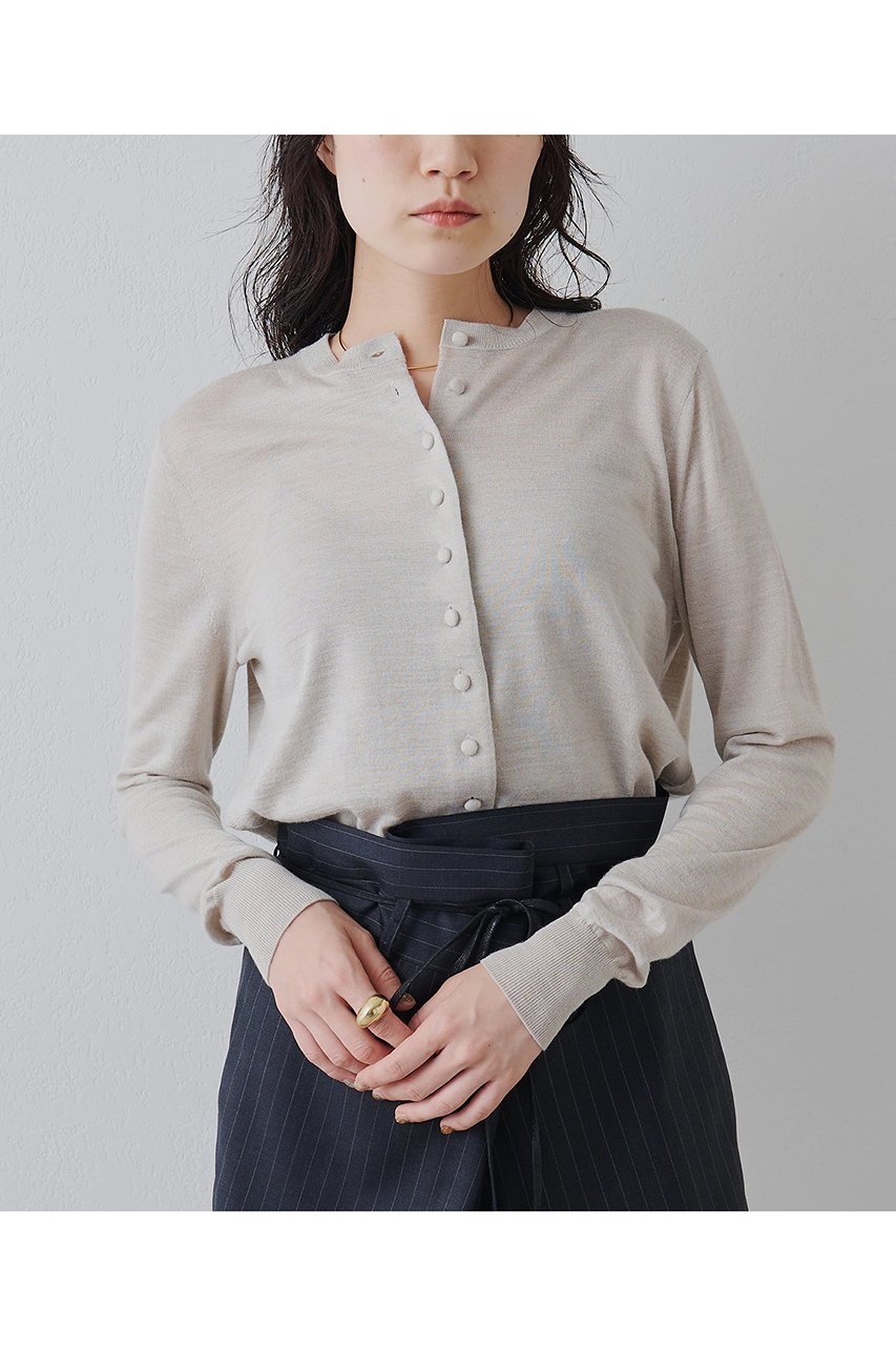 【ウィムガゼット/Whim Gazette】の16Gテンジクカーディガン インテリア・キッズ・メンズ・レディースファッション・服の通販 founy(ファニー) 　ファッション　Fashion　レディースファッション　Fashion for Women　トップス・カットソー　Cut & Sew Tops　ニット　Knit Tops & Sweaters　カーディガン・羽織り　Layered Style Cardigans　おすすめ　Recommended / Our Picks　なめらか　Smooth, Silky Texture　アンサンブル　Ensemble Set　カーディガン　Cardigan, Knitwear　コンパクト　Compact, Small Size　シンプル　Simple, Minimal　トレンド　Trend, Trending Now　ドレープ　Drape, Draping Fabric　バランス　Balance, Style Balance　フィット　Fit, Slim Fit　エレガント 上品　Elegant　ライトベージュ|ID: prp329100004638316 ipo3291000000036226281