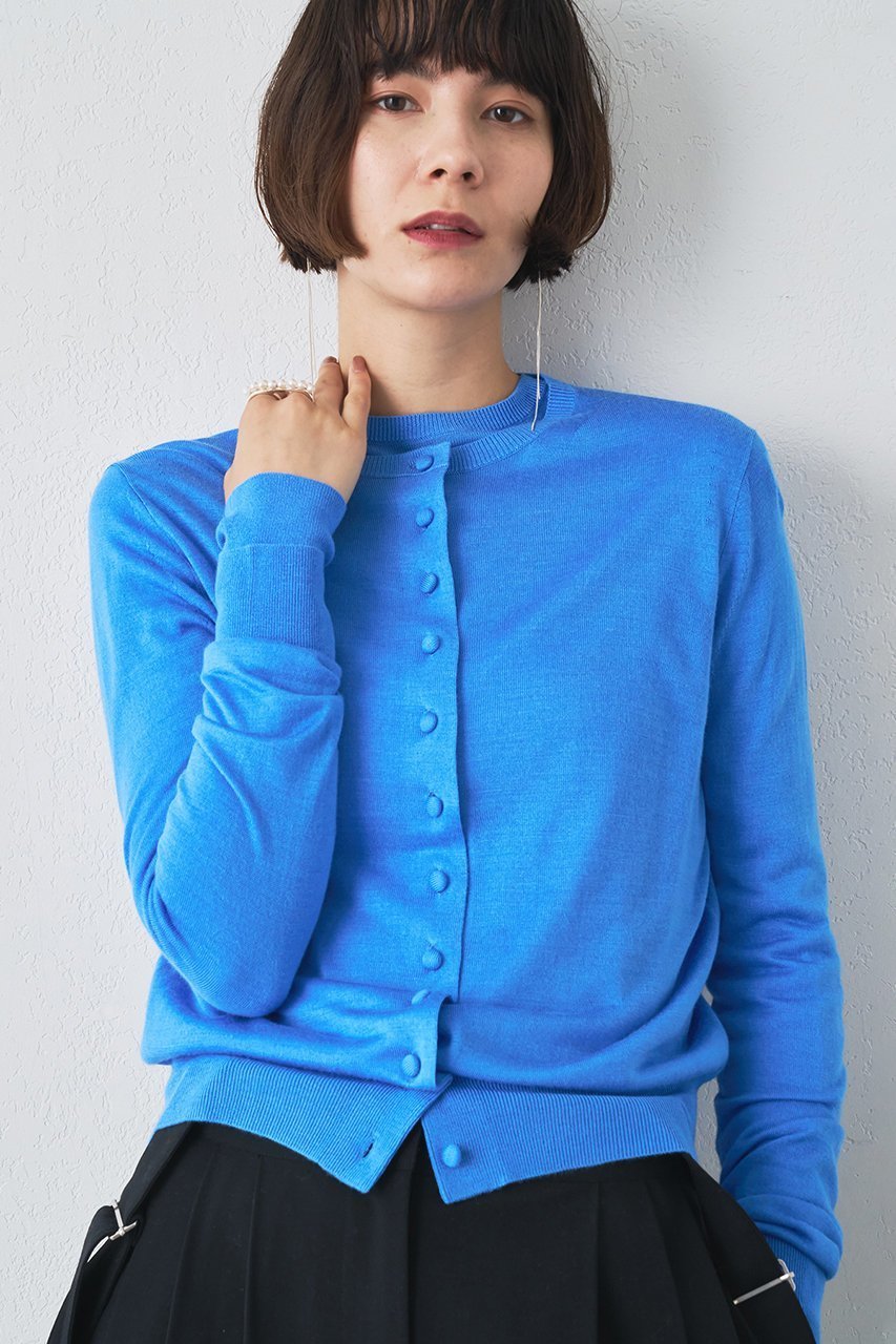 【ウィムガゼット/Whim Gazette】の16Gテンジクカーディガン インテリア・キッズ・メンズ・レディースファッション・服の通販 founy(ファニー) 　ファッション　Fashion　レディースファッション　Fashion for Women　トップス・カットソー　Cut & Sew Tops　ニット　Knit Tops & Sweaters　カーディガン・羽織り　Layered Style Cardigans　おすすめ　Recommended / Our Picks　なめらか　Smooth, Silky Texture　アンサンブル　Ensemble Set　カーディガン　Cardigan, Knitwear　コンパクト　Compact, Small Size　シンプル　Simple, Minimal　トレンド　Trend, Trending Now　ドレープ　Drape, Draping Fabric　バランス　Balance, Style Balance　フィット　Fit, Slim Fit　エレガント 上品　Elegant　スカイブルー|ID: prp329100004638316 ipo3291000000036226282