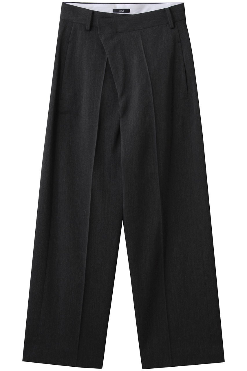 【イレーヴ/YLEVE】のWOOL TRICHOTINE トラウザーズ インテリア・キッズ・メンズ・レディースファッション・服の通販 founy(ファニー) 　ファッション　Fashion　レディースファッション　Fashion for Women　パンツ　Pants & Trousers　ロング　Long, Long-Length　ヴィンテージ　Vintage Style　A/W・秋冬　Autumn/Winter　チャコール|ID: prp329100004638322 ipo3291000000035723509