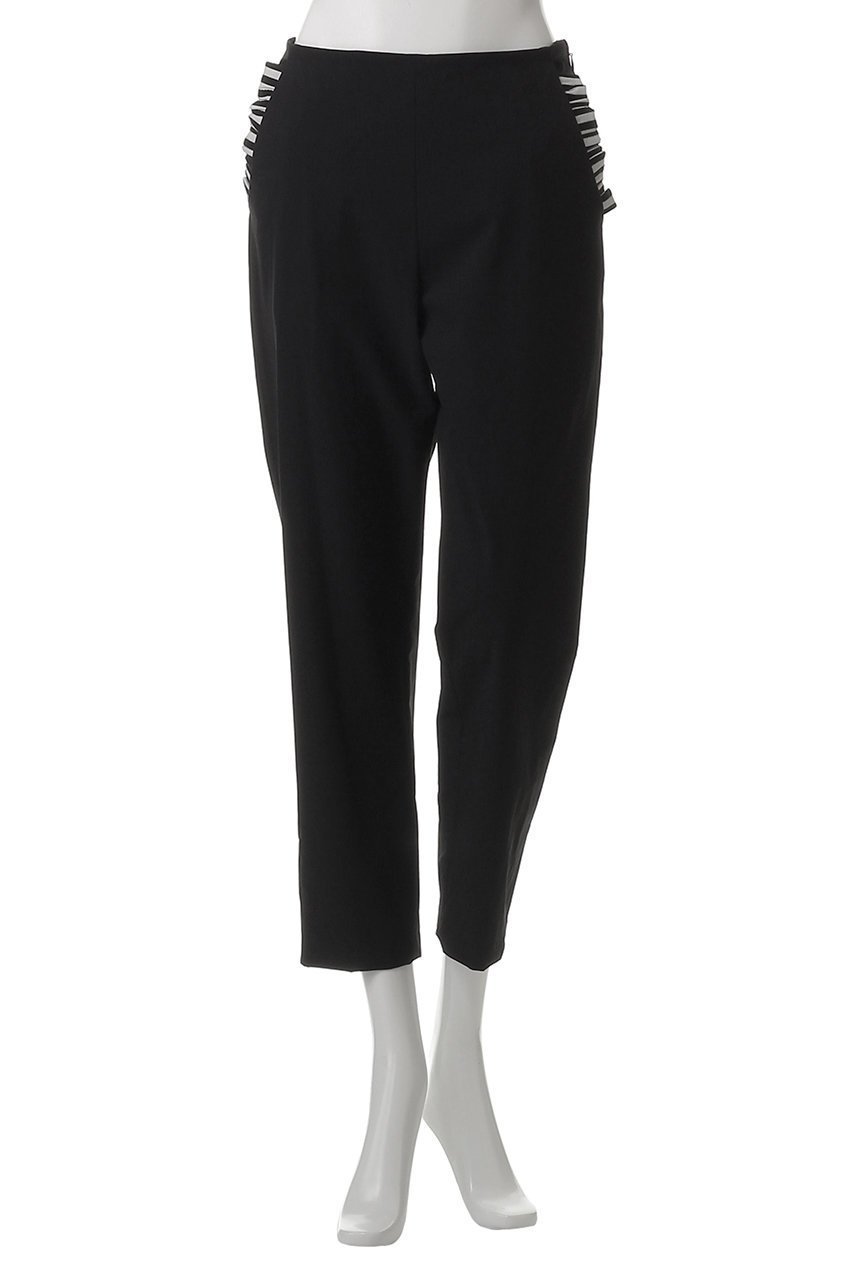 【ボーダーズ アット バルコニー/BORDERS at BALCONY】のサイドフリルストレッチパンツ 人気、トレンドファッション・服の通販 founy(ファニー) 　ファッション　Fashion　レディースファッション　Fashion for Women　パンツ　Pants & Trousers　なめらか　Smooth, Silky Texture　ストレッチ　Stretch, Stretchy Fabric　ボーダー　Border, Stripe　ポケット　Pocket, Pocket Detail　other-2|ID: prp329100004638323 ipo3291000000034853970