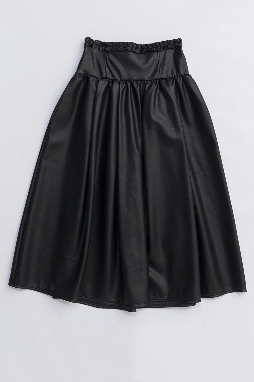 【メゾンスペシャル/MAISON SPECIAL】のWaist Frill Vegan Leather Mid-length Skirt/ウエストフリルヴィーガンレザーミモレスカート 人気、トレンドファッション・服の通販 founy(ファニー) 　ファッション　Fashion　レディースファッション　Fashion for Women　スカート　Skirts　ロングスカート　Long Skirts / Maxi & Midi Skirts　2025年　2025　2025-2026秋冬・A/W　Autumn/Winter 2025–26 AW25–26　スウェット / スエット　Sweatshirt, Sweatwear　フェイクレザー　Faux Leather, PU Leather　フェミニン　Feminine, Girly　フリル　Frill, Ruffle　フレア　Flare, Flared　ロング　Long, Long-Length　A/W・秋冬　Autumn/Winter　 other-1|ID: prp329100004638333 ipo3291000000033428937