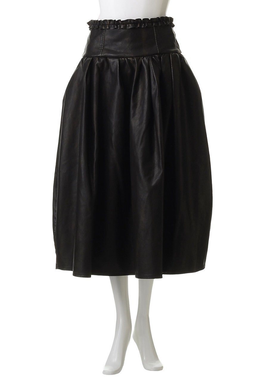 【メゾンスペシャル/MAISON SPECIAL】のWaist Frill Vegan Leather Mid-length Skirt/ウエストフリルヴィーガンレザーミモレスカート 人気、トレンドファッション・服の通販 founy(ファニー) 　ファッション　Fashion　レディースファッション　Fashion for Women　スカート　Skirts　ロングスカート　Long Skirts / Maxi & Midi Skirts　2025年　2025　2025-2026秋冬・A/W　Autumn/Winter 2025–26 AW25–26　スウェット / スエット　Sweatshirt, Sweatwear　フェイクレザー　Faux Leather, PU Leather　フェミニン　Feminine, Girly　フリル　Frill, Ruffle　フレア　Flare, Flared　ロング　Long, Long-Length　A/W・秋冬　Autumn/Winter　other-2|ID: prp329100004638333 ipo3291000000033428940