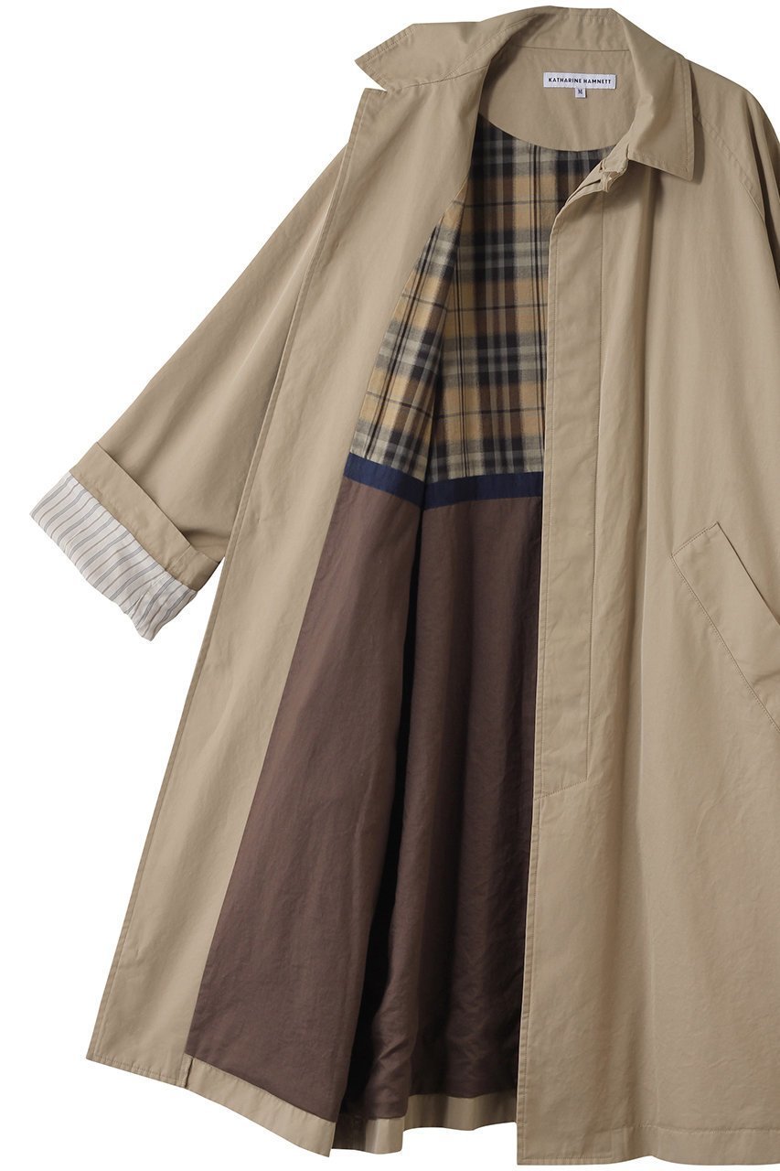 【キャサリンハムネット/KATHARINE HAMNETT LONDON】のガーメントウォッシュ バルマカーン コート 人気、トレンドファッション・服の通販 founy(ファニー) 　ファッション　Fashion　レディースファッション　Fashion for Women　アウター　Coat / Outerwear Collection　コート・ロングコート・ピーコート　Long Coats, Peacoats & More　2025年　2025　2025-2026秋冬・A/W　Autumn/Winter 2025–26 AW25–26　クラシック　Classic, Timeless Style　スリーブ　Sleeve, Long Sleeve / Short Sleeve　ロング　Long, Long-Length　定番　Standard, Basic Item　A/W・秋冬　Autumn/Winter　other-6|ID: prp329100004638339 ipo3291000000033428994