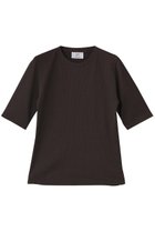 【プルミエ アロンディスモン/1er Arrondissement】のリブ5分袖Tシャツ ブラウン|ID:prp329100004639131