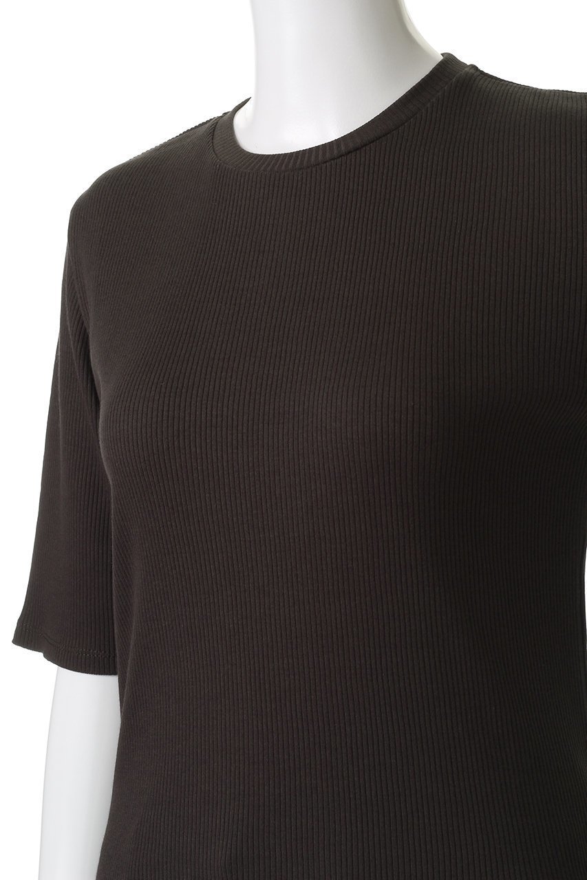 【プルミエ アロンディスモン/1er Arrondissement】のリブ5分袖Tシャツ 人気、トレンドファッション・服の通販 founy(ファニー) 　ファッション　Fashion　レディースファッション　Fashion for Women　トップス・カットソー　Cut & Sew Tops　シャツ・ブラウス・オフィスカジュアル　Elegant Blouses & Button-Ups　ロングTシャツ・Tシャツ　Longline T-Shirts & Tees　カットソー・ベーシックTシャツ　Cut-and-Sewn Tops / Stretch Tees & Basics　2025年　2025　2025-2026秋冬・A/W　Autumn/Winter 2025–26 AW25–26　ショート　Short, Short Length　シンプル　Simple, Minimal　ジャケット　Jacket, Outerwear　スリーブ　Sleeve, Long Sleeve / Short Sleeve　定番　Standard, Basic Item　A/W・秋冬　Autumn/Winter　other-5|ID: prp329100004639131 ipo3291000000033438935