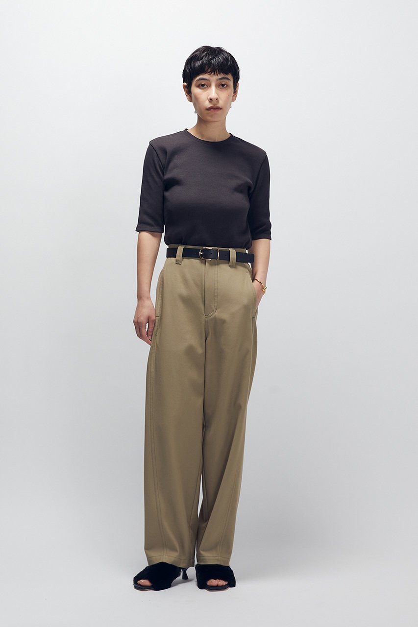 【プルミエ アロンディスモン/1er Arrondissement】のリブ5分袖Tシャツ 人気、トレンドファッション・服の通販 founy(ファニー) 　ファッション　Fashion　レディースファッション　Fashion for Women　トップス・カットソー　Cut & Sew Tops　シャツ・ブラウス・オフィスカジュアル　Elegant Blouses & Button-Ups　ロングTシャツ・Tシャツ　Longline T-Shirts & Tees　カットソー・ベーシックTシャツ　Cut-and-Sewn Tops / Stretch Tees & Basics　ショート　Short, Short Length　シンプル　Simple, Minimal　ジャケット　Jacket, Outerwear　スリーブ　Sleeve, Long Sleeve / Short Sleeve　定番　Standard, Basic Item　other-8|ID: prp329100004639131 ipo3291000000035780387