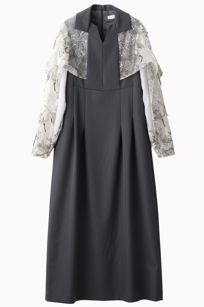 【ミューラル/MURRAL】のTears フラワー レース ドレス インテリア・キッズ・メンズ・レディースファッション・服の通販 founy(ファニー) 　ファッション　Fashion　レディースファッション　Fashion for Women　ワンピース　Dresses　フォーマル・パーティードレス・結婚式用ドレス　Elegant & Casual Dresses　チュニック　Tunic Tops & Dresses　エレガント 上品　Elegant　ケミカル　Chemical, Chemical Wash　コレクション　Collection, Seasonal Line　ジョーゼット　Georgette, Semi-Sheer Fabric　チュニック　Tunic, Long Top　ドレス　Dress, One-Piece　ハンド　Hand, Handmade　フラワー　Flower, Floral　ミックス　Mix, Mixed Style　モチーフ　Motif, Design Theme　レース　Lace, Lace Fabric　ロング　Long, Long-Length　A/W・秋冬　Autumn/Winter　2025年　2025　2025-2026秋冬・A/W　Autumn/Winter 2025–26 AW25–26　グレー|ID: prp329100004639136 ipo3291000000033438970