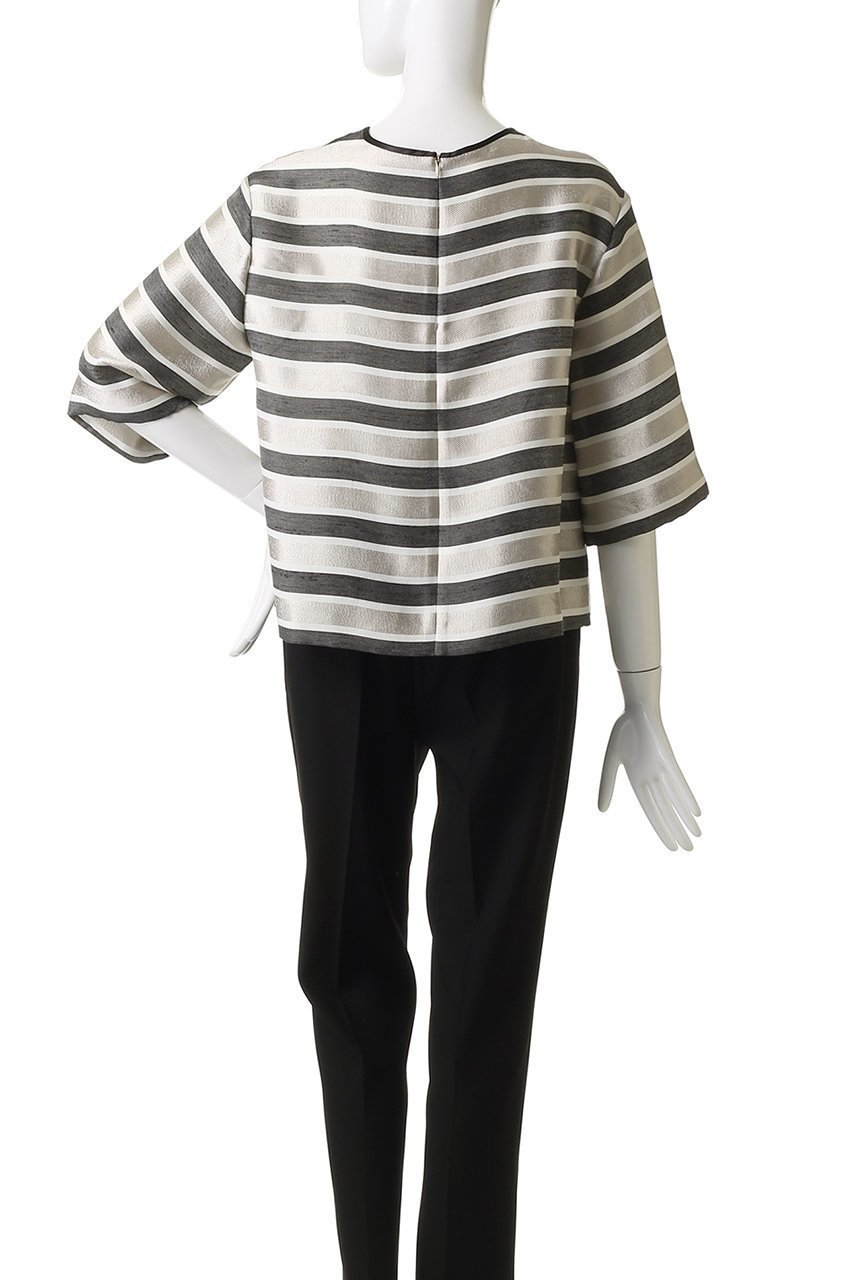 【エリオポール/heliopole】のグリッターストライプTEEブラウス 人気、トレンドファッション・服の通販 founy(ファニー) 　ファッション　Fashion　レディースファッション　Fashion for Women　トップス・カットソー　Cut & Sew Tops　シャツ・ブラウス・オフィスカジュアル　Elegant Blouses & Button-Ups　2025年　2025　2025-2026秋冬・A/W　Autumn/Winter 2025–26 AW25–26　サテン　Satin, Glossy Fabric　ショート　Short, Short Length　スリーブ　Sleeve, Long Sleeve / Short Sleeve　ボーダー　Border, Stripe　リュクス　Luxury, Elegant, High-End, Chic　定番　Standard, Basic Item　A/W・秋冬　Autumn/Winter　other-4|ID: prp329100004639144 ipo3291000000033439042