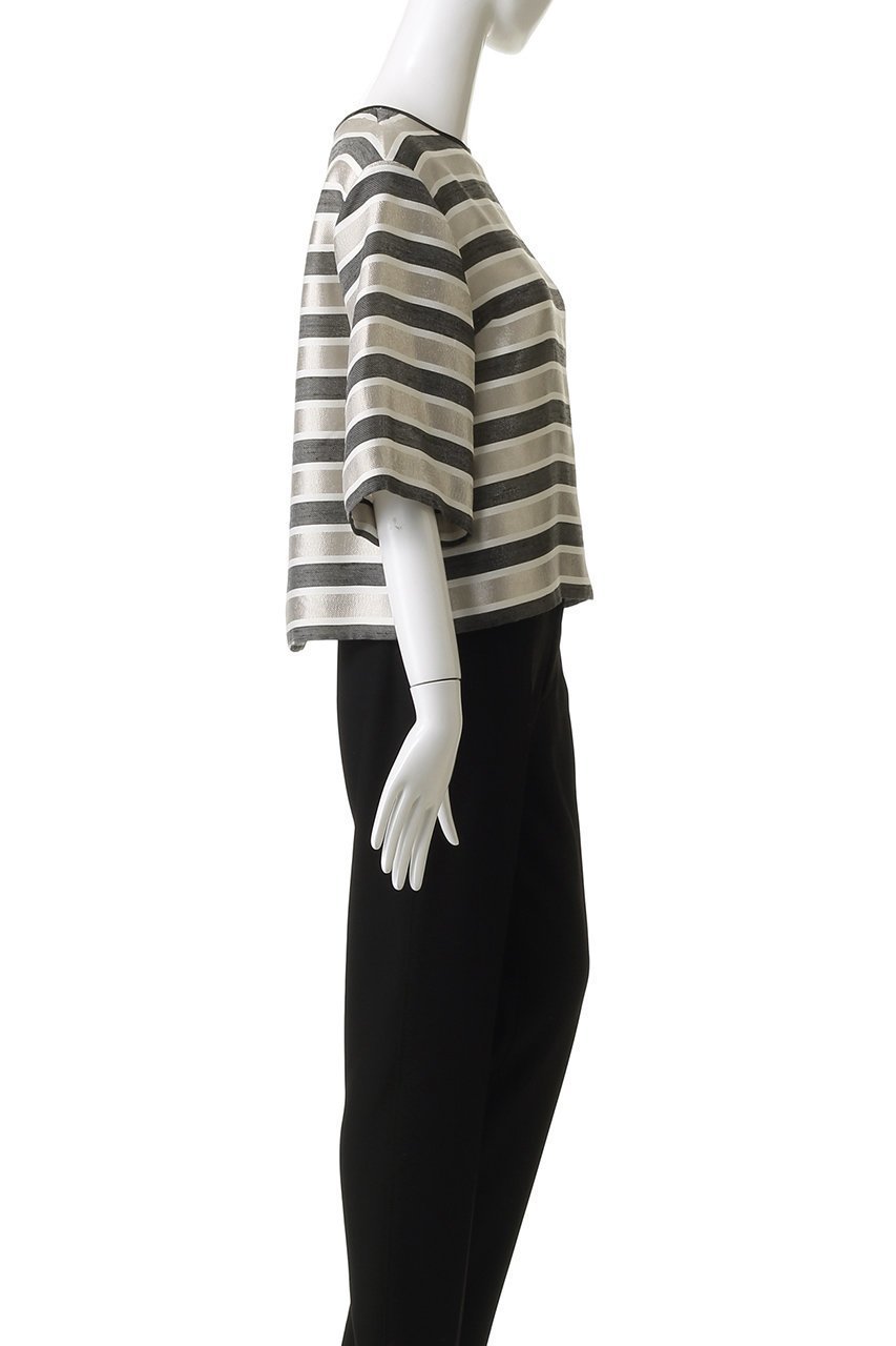 【エリオポール/heliopole】のグリッターストライプTEEブラウス 人気、トレンドファッション・服の通販 founy(ファニー) ファッション Fashion レディースファッション Fashion for Women トップス・カットソー Cut & Sew Tops シャツ・ブラウス・オフィスカジュアル Elegant Blouses & Button-Ups サテン Satin, Glossy Fabric ショート Short, Short Length スリーブ Sleeve, Long Sleeve / Short Sleeve ボーダー Border, Stripe リュクス Luxury, Elegant, High-End, Chic 定番 Standard, Basic Item other-3|ID: prp329100004639144 ipo3291000000035062638