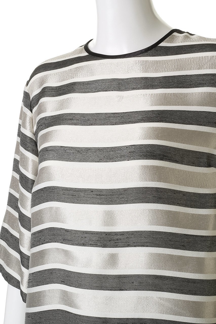 【エリオポール/heliopole】のグリッターストライプTEEブラウス 人気、トレンドファッション・服の通販 founy(ファニー) ファッション Fashion レディースファッション Fashion for Women トップス・カットソー Cut & Sew Tops シャツ・ブラウス・オフィスカジュアル Elegant Blouses & Button-Ups サテン Satin, Glossy Fabric ショート Short, Short Length スリーブ Sleeve, Long Sleeve / Short Sleeve ボーダー Border, Stripe リュクス Luxury, Elegant, High-End, Chic 定番 Standard, Basic Item other-5|ID: prp329100004639144 ipo3291000000035062641