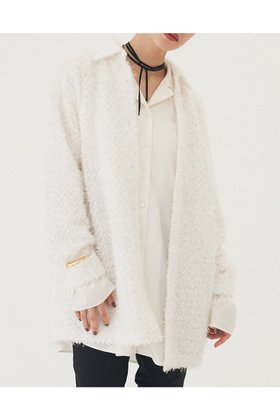 【ウィムガゼット/Whim Gazette】の【THE PAUSE】フェザーチュールシャツ 人気、トレンドファッション・服の通販 founy(ファニー) ファッション Fashion レディースファッション Fashion for Women トップス・カットソー Cut & Sew Tops シャツ・ブラウス・オフィスカジュアル Elegant Blouses & Button-Ups 2025年 2025 2025-2026秋冬・A/W Autumn/Winter 2025–26 AW25–26 シンプル Simple, Minimal スリーブ Sleeve, Long Sleeve / Short Sleeve チュール Tulip, Tulip Motif ボトム Bottoms, Lower Wear レギュラー Regular, Standard Fit ロング Long, Long-Length A/W・秋冬 Autumn/Winter |ID:prp329100004639146