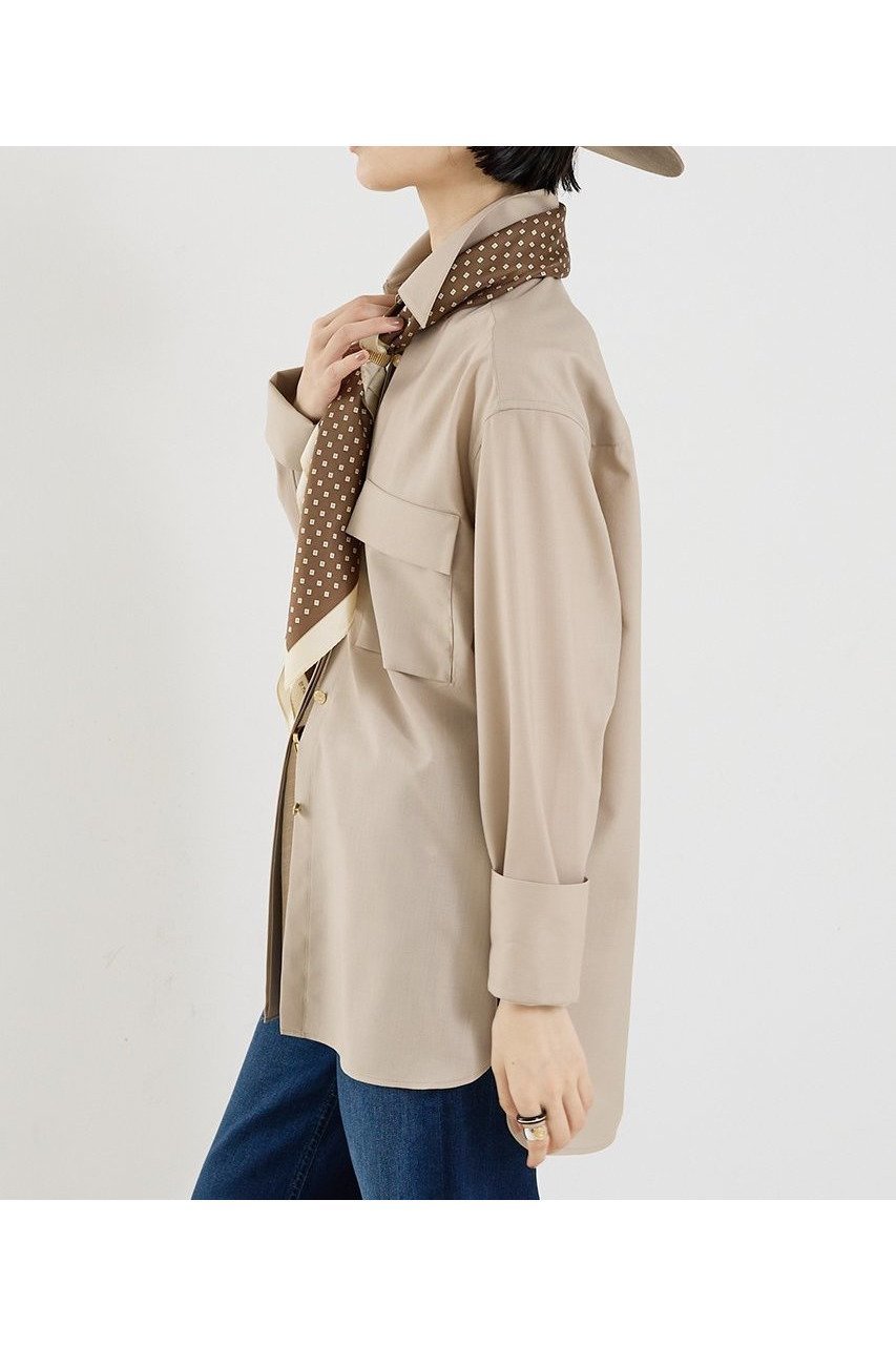 【ザ ストア バイ シー/THE STORE by C】の【COCUCA】比翼ベーシックシャツ 人気、トレンドファッション・服の通販 founy(ファニー) 　ファッション　Fashion　レディースファッション　Fashion for Women　トップス・カットソー　Cut & Sew Tops　シャツ・ブラウス・オフィスカジュアル　Elegant Blouses & Button-Ups　2025年　2025　2025-2026秋冬・A/W　Autumn/Winter 2025–26 AW25–26　カフス　Cuff Design　スリーブ　Sleeve, Long Sleeve / Short Sleeve　スーツ　Suit, Formalwear　デニム　Denim, Jeans Material　フロント　Front, Front Design　ベーシック　Basic, Essential　ポケット　Pocket, Pocket Detail　ロング　Long, Long-Length　別注　Limited Edition, Custom Order　A/W・秋冬　Autumn/Winter　other-2|ID: prp329100004639148 ipo3291000000033439081