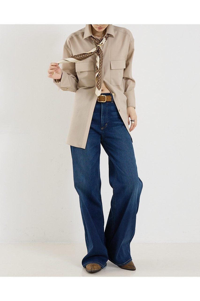 【ザ ストア バイ シー/THE STORE by C】の【COCUCA】比翼ベーシックシャツ 人気、トレンドファッション・服の通販 founy(ファニー) 　ファッション　Fashion　レディースファッション　Fashion for Women　トップス・カットソー　Cut & Sew Tops　シャツ・ブラウス・オフィスカジュアル　Elegant Blouses & Button-Ups　2025年　2025　2025-2026秋冬・A/W　Autumn/Winter 2025–26 AW25–26　カフス　Cuff Design　スリーブ　Sleeve, Long Sleeve / Short Sleeve　スーツ　Suit, Formalwear　デニム　Denim, Jeans Material　フロント　Front, Front Design　ベーシック　Basic, Essential　ポケット　Pocket, Pocket Detail　ロング　Long, Long-Length　別注　Limited Edition, Custom Order　A/W・秋冬　Autumn/Winter　other-5|ID: prp329100004639148 ipo3291000000033439086