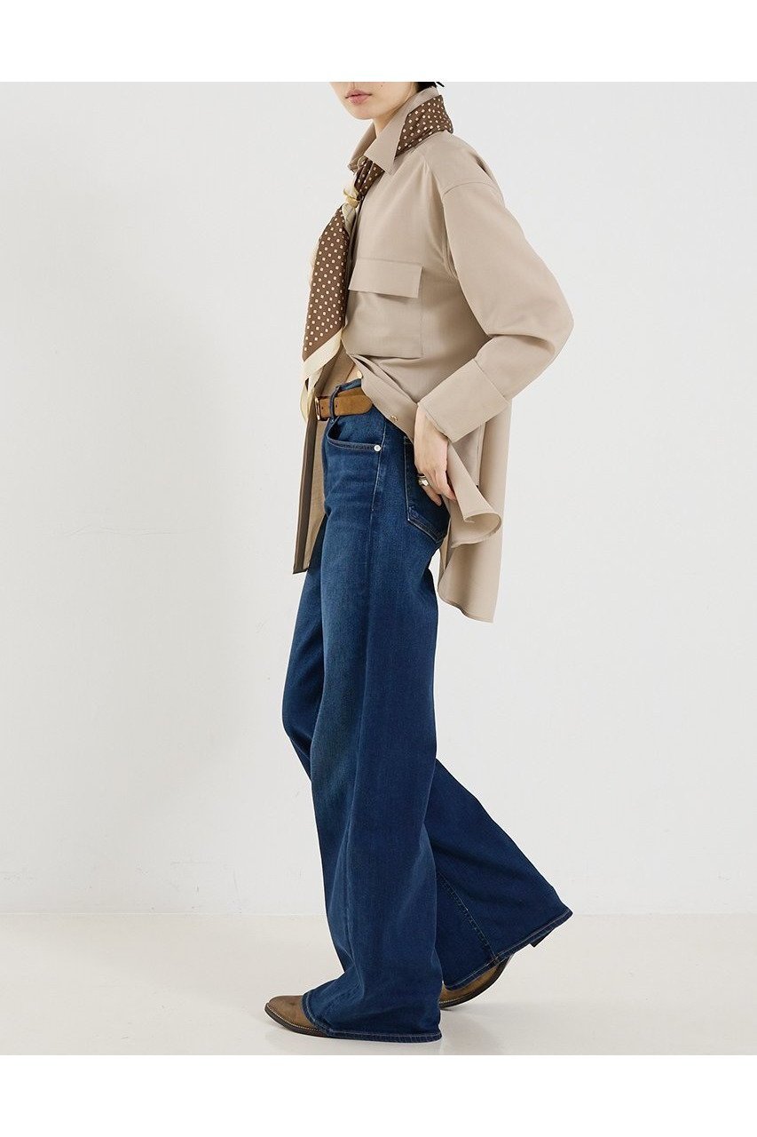 【ザ ストア バイ シー/THE STORE by C】の【COCUCA】比翼ベーシックシャツ 人気、トレンドファッション・服の通販 founy(ファニー) 　ファッション　Fashion　レディースファッション　Fashion for Women　トップス・カットソー　Cut & Sew Tops　シャツ・ブラウス・オフィスカジュアル　Elegant Blouses & Button-Ups　2025年　2025　2025-2026秋冬・A/W　Autumn/Winter 2025–26 AW25–26　カフス　Cuff Design　スリーブ　Sleeve, Long Sleeve / Short Sleeve　スーツ　Suit, Formalwear　デニム　Denim, Jeans Material　フロント　Front, Front Design　ベーシック　Basic, Essential　ポケット　Pocket, Pocket Detail　ロング　Long, Long-Length　別注　Limited Edition, Custom Order　A/W・秋冬　Autumn/Winter　other-6|ID: prp329100004639148 ipo3291000000033439088