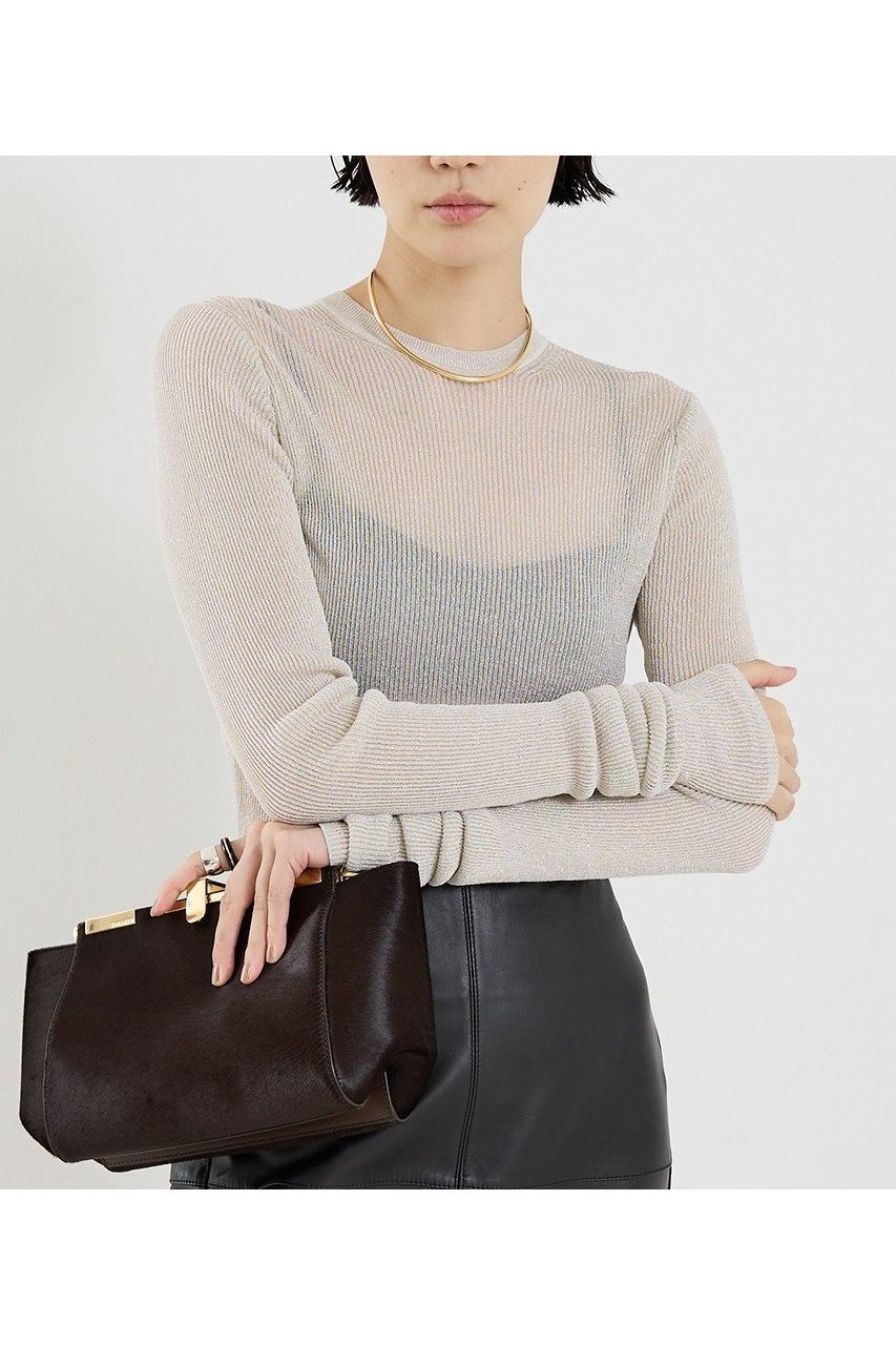 【ザ ストア バイ シー/THE STORE by C】の【COCUCA】ラメリブニット インテリア・キッズ・メンズ・レディースファッション・服の通販 founy(ファニー) 　ファッション　Fashion　レディースファッション　Fashion for Women　トップス・カットソー　Cut & Sew Tops　ニット　Knit Tops & Sweaters　カジュアルプルオーバー・ニットトップス　Pullovers & Knit Tops / Casual Pullovers　2025年　2025　2025-2026秋冬・A/W　Autumn/Winter 2025–26 AW25–26　なめらか　Smooth, Silky Texture　イタリア　Italy　シェイプ　Shape, Slim Fit　バランス　Balance, Style Balance　ラグジュアリー　Luxury, Elegant　A/W・秋冬　Autumn/Winter　シャンパンGOLD|ID: prp329100004639164 ipo3291000000033439237