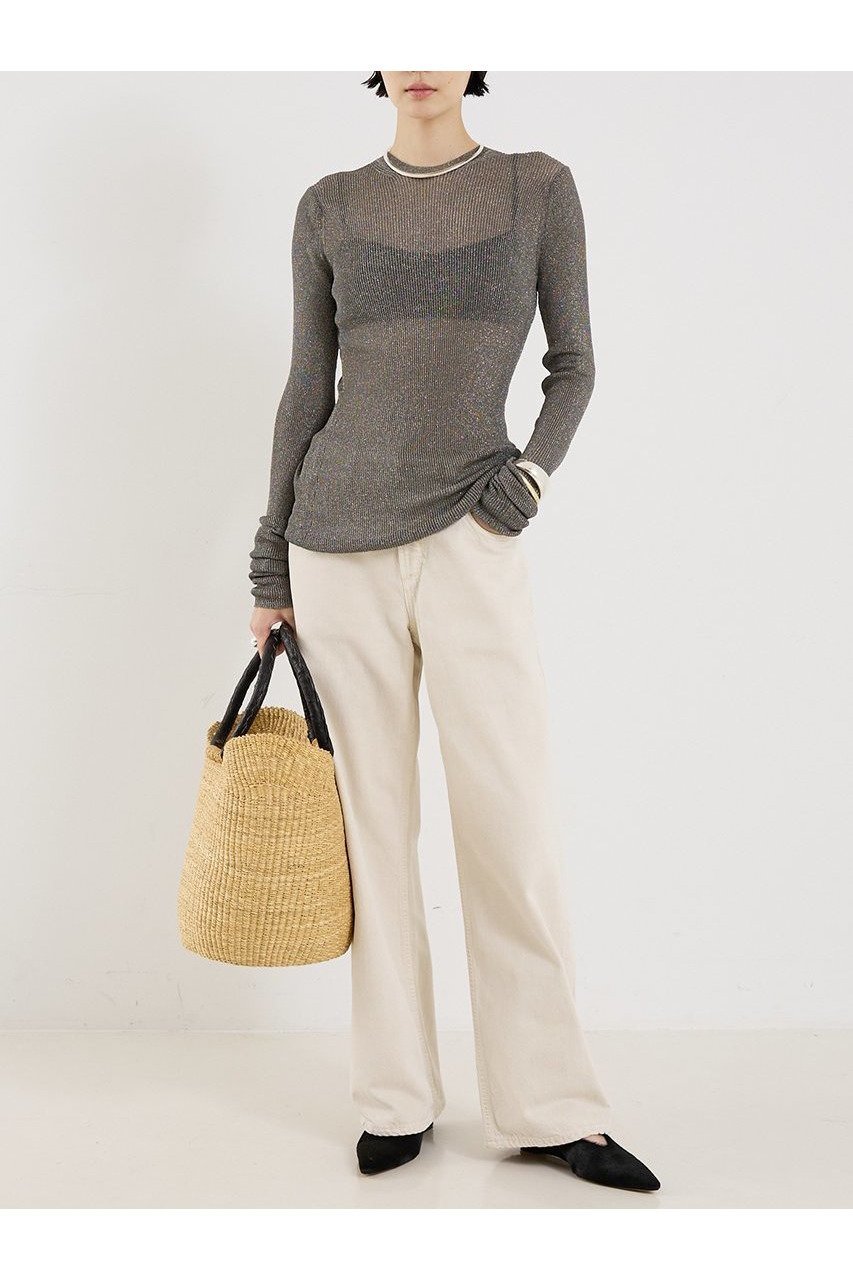 【ザ ストア バイ シー/THE STORE by C】の【COCUCA】ラメリブニット 人気、トレンドファッション・服の通販 founy(ファニー) 　ファッション　Fashion　レディースファッション　Fashion for Women　トップス・カットソー　Cut & Sew Tops　ニット　Knit Tops & Sweaters　カジュアルプルオーバー・ニットトップス　Pullovers & Knit Tops / Casual Pullovers　2025年　2025　2025-2026秋冬・A/W　Autumn/Winter 2025–26 AW25–26　なめらか　Smooth, Silky Texture　イタリア　Italy　シェイプ　Shape, Slim Fit　バランス　Balance, Style Balance　ラグジュアリー　Luxury, Elegant　A/W・秋冬　Autumn/Winter　other-3|ID: prp329100004639164 ipo3291000000033439241