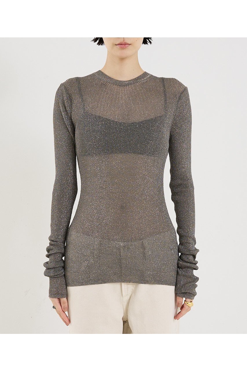 【ザ ストア バイ シー/THE STORE by C】の【COCUCA】ラメリブニット 人気、トレンドファッション・服の通販 founy(ファニー) 　ファッション　Fashion　レディースファッション　Fashion for Women　トップス・カットソー　Cut & Sew Tops　ニット　Knit Tops & Sweaters　カジュアルプルオーバー・ニットトップス　Pullovers & Knit Tops / Casual Pullovers　2025年　2025　2025-2026秋冬・A/W　Autumn/Winter 2025–26 AW25–26　なめらか　Smooth, Silky Texture　イタリア　Italy　シェイプ　Shape, Slim Fit　バランス　Balance, Style Balance　ラグジュアリー　Luxury, Elegant　A/W・秋冬　Autumn/Winter　other-6|ID: prp329100004639164 ipo3291000000033439247