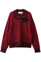 【ミューラル/MURRAL】のTrillium エンブロイダリー ニットシャツカーディガン レッド|ID:prp329100004639166