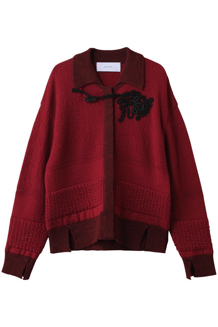 【ミューラル/MURRAL】のTrillium エンブロイダリー ニットシャツカーディガン インテリア・キッズ・メンズ・レディースファッション・服の通販 founy(ファニー) 　ファッション　Fashion　レディースファッション　Fashion for Women　トップス・カットソー　Cut & Sew Tops　ニット　Knit Tops & Sweaters　カーディガン・羽織り　Layered Style Cardigans　シャツ・ブラウス・オフィスカジュアル　Elegant Blouses & Button-Ups　アイレット　Eyelet Lace　エレガント 上品　Elegant　エンブロイダリー　Embroidery Design　カーディガン　Cardigan, Knitwear　コレクション　Collection, Seasonal Line　バスケット　Basket, Basket Bag　A/W・秋冬　Autumn/Winter　2025年　2025　2025-2026秋冬・A/W　Autumn/Winter 2025–26 AW25–26　レッド|ID: prp329100004639166 ipo3291000000035492456