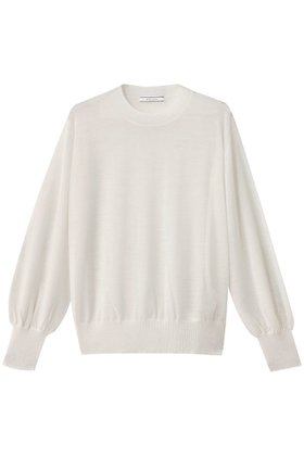 【ベイジ,/BEIGE,】 CADDO(キャドー)/シアーウールクルーネックトップス人気、トレンドファッション・服の通販 founy(ファニー) ファッション Fashion レディースファッション Fashion for Women トップス・カットソー Cut & Sew Tops ニット Knit Tops & Sweaters カジュアルプルオーバー・ニットトップス Pullovers & Knit Tops / Casual Pullovers ギャザー Gathered, Ruffled シアー Sheer, See-Through シンプル Simple, Minimal ボトム Bottoms, Lower Wear ロング Long, Long-Length 新作・新入荷 New Arrivals / New In |ID:prp329100004639168
