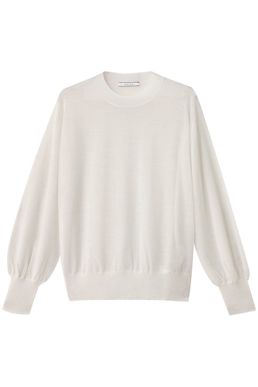 【ベイジ,/BEIGE,】のCADDO(キャドー)/シアーウールクルーネックトップス インテリア・キッズ・メンズ・レディースファッション・服の通販 founy(ファニー) 　ファッション　Fashion　レディースファッション　Fashion for Women　トップス・カットソー　Cut & Sew Tops　ニット　Knit Tops & Sweaters　カジュアルプルオーバー・ニットトップス　Pullovers & Knit Tops / Casual Pullovers　ギャザー　Gathered, Ruffled　シアー　Sheer, See-Through　シンプル　Simple, Minimal　ボトム　Bottoms, Lower Wear　ロング　Long, Long-Length　新作・新入荷　New Arrivals / New In　Ecru|ID: prp329100004639168 ipo3291000000033439267