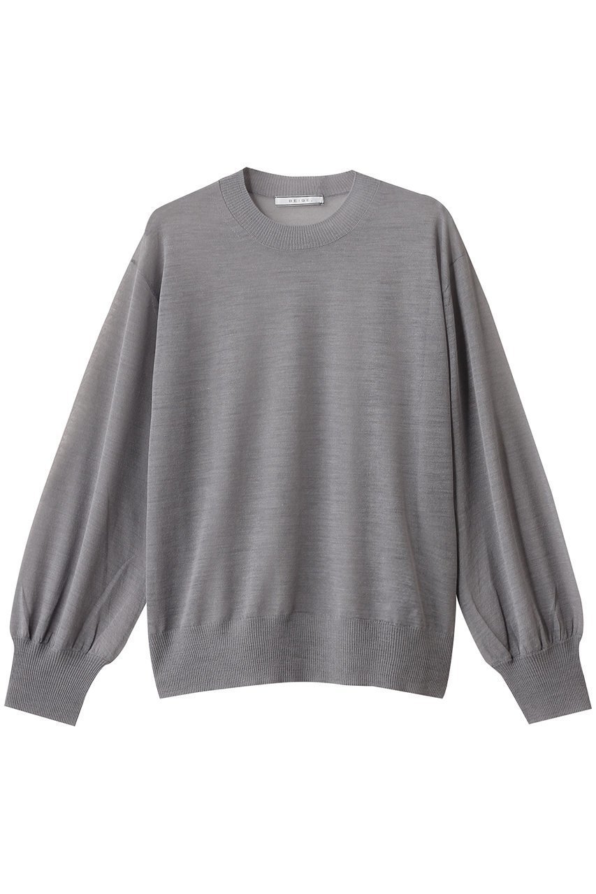 【ベイジ,/BEIGE,】のCADDO(キャドー)/シアーウールクルーネックトップス インテリア・キッズ・メンズ・レディースファッション・服の通販 founy(ファニー) 　ファッション　Fashion　レディースファッション　Fashion for Women　トップス・カットソー　Cut & Sew Tops　ニット　Knit Tops & Sweaters　カジュアルプルオーバー・ニットトップス　Pullovers & Knit Tops / Casual Pullovers　ギャザー　Gathered, Ruffled　シアー　Sheer, See-Through　シンプル　Simple, Minimal　ボトム　Bottoms, Lower Wear　ロング　Long, Long-Length　新作・新入荷　New Arrivals / New In　Md.Gray|ID: prp329100004639168 ipo3291000000033439270
