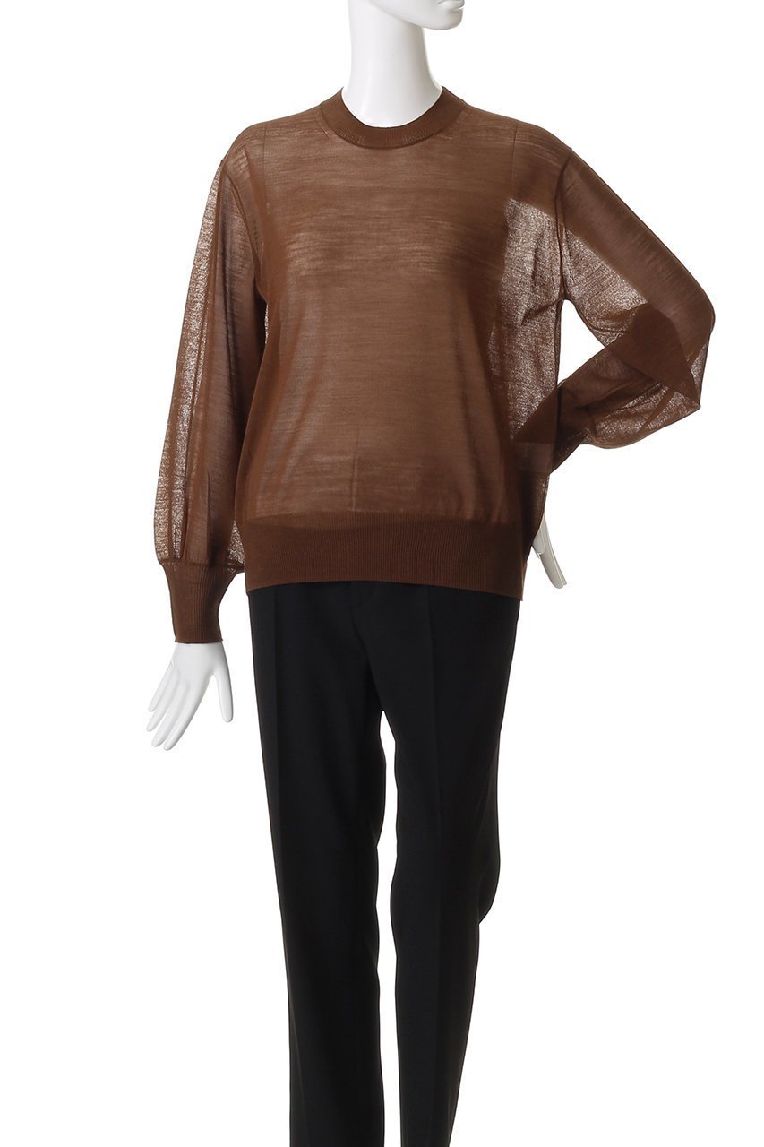 【ベイジ,/BEIGE,】のCADDO(キャドー)/シアーウールクルーネックトップス 人気、トレンドファッション・服の通販 founy(ファニー) 　ファッション　Fashion　レディースファッション　Fashion for Women　トップス・カットソー　Cut & Sew Tops　ニット　Knit Tops & Sweaters　カジュアルプルオーバー・ニットトップス　Pullovers & Knit Tops / Casual Pullovers　ギャザー　Gathered, Ruffled　シアー　Sheer, See-Through　シンプル　Simple, Minimal　ボトム　Bottoms, Lower Wear　ロング　Long, Long-Length　新作・新入荷　New Arrivals / New In　other-2|ID: prp329100004639168 ipo3291000000033439272