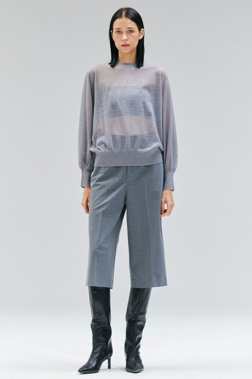 【ベイジ,/BEIGE,】のCADDO(キャドー)/シアーウールクルーネックトップス 人気、トレンドファッション・服の通販 founy(ファニー) 　ファッション　Fashion　レディースファッション　Fashion for Women　トップス・カットソー　Cut & Sew Tops　ニット　Knit Tops & Sweaters　カジュアルプルオーバー・ニットトップス　Pullovers & Knit Tops / Casual Pullovers　ギャザー　Gathered, Ruffled　シアー　Sheer, See-Through　シンプル　Simple, Minimal　ボトム　Bottoms, Lower Wear　ロング　Long, Long-Length　other-6|ID: prp329100004639168 ipo3291000000033878774