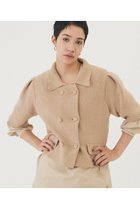 【ウィムガゼット/Whim Gazette】の【THE PAUSE】ベロアニットショートカーディガン ベージュ|ID: prp329100004639172 ipo3291000000035868370