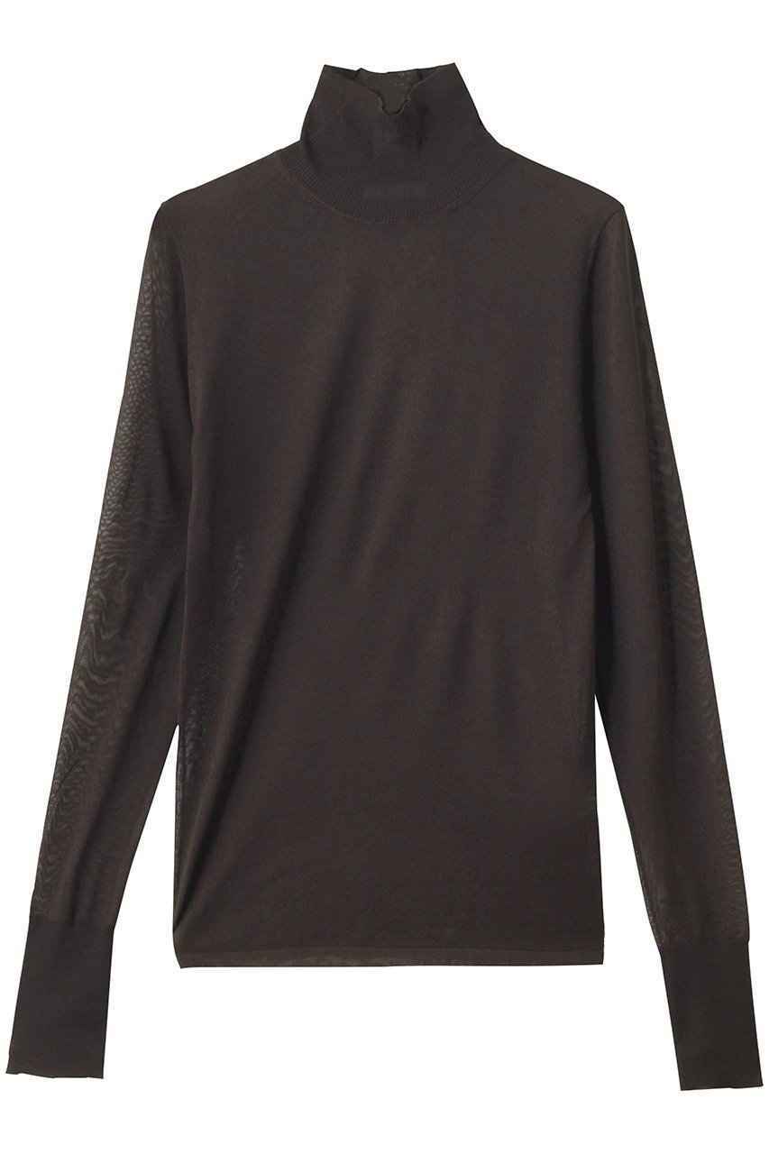 【カナコ サカイ/KANAKO SAKAI】のSHEER ニット タートルネック インテリア・キッズ・メンズ・レディースファッション・服の通販 founy(ファニー) 　ファッション　Fashion　レディースファッション　Fashion for Women　トップス・カットソー　Cut & Sew Tops　ニット　Knit Tops & Sweaters　カジュアルプルオーバー・ニットトップス　Pullovers & Knit Tops / Casual Pullovers　タートルネック・ハイネックトップス　Turtlenecks & High-Neck Tops　インナー　Innerwear　コンパクト　Compact, Small Size　シアー　Sheer, See-Through　シンプル　Simple, Minimal　タートルネック　Turtleneck, High Neck　エレガント 上品　Elegant　ブラウン|ID: prp329100004639175 ipo3291000000035868391