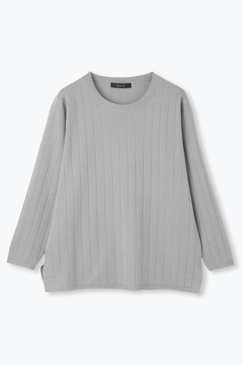 【レリル/lelill】のハイテクワイドリブ ニット インテリア・キッズ・メンズ・レディースファッション・服の通販 founy(ファニー) 　ファッション　Fashion　レディースファッション　Fashion for Women　トップス・カットソー　Cut & Sew Tops　ニット　Knit Tops & Sweaters　カジュアルプルオーバー・ニットトップス　Pullovers & Knit Tops / Casual Pullovers　シンプル　Simple, Minimal　リブニット　Rib Knit, Ribbed Knit　ワイドリブ　Wide Rib, Wide Ribbed Knit　洗える　Machine Washable　グレー|ID: prp329100004639177 ipo3291000000036466106