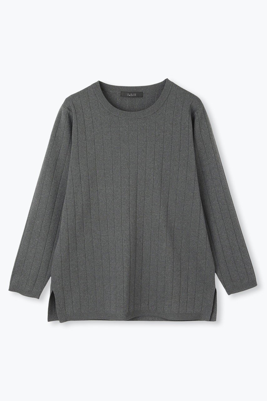 【レリル/lelill】のハイテクワイドリブ ニット インテリア・キッズ・メンズ・レディースファッション・服の通販 founy(ファニー) 　ファッション　Fashion　レディースファッション　Fashion for Women　トップス・カットソー　Cut & Sew Tops　ニット　Knit Tops & Sweaters　カジュアルプルオーバー・ニットトップス　Pullovers & Knit Tops / Casual Pullovers　シンプル　Simple, Minimal　リブニット　Rib Knit, Ribbed Knit　ワイドリブ　Wide Rib, Wide Ribbed Knit　洗える　Machine Washable　チャコールグレー|ID: prp329100004639177 ipo3291000000036466108