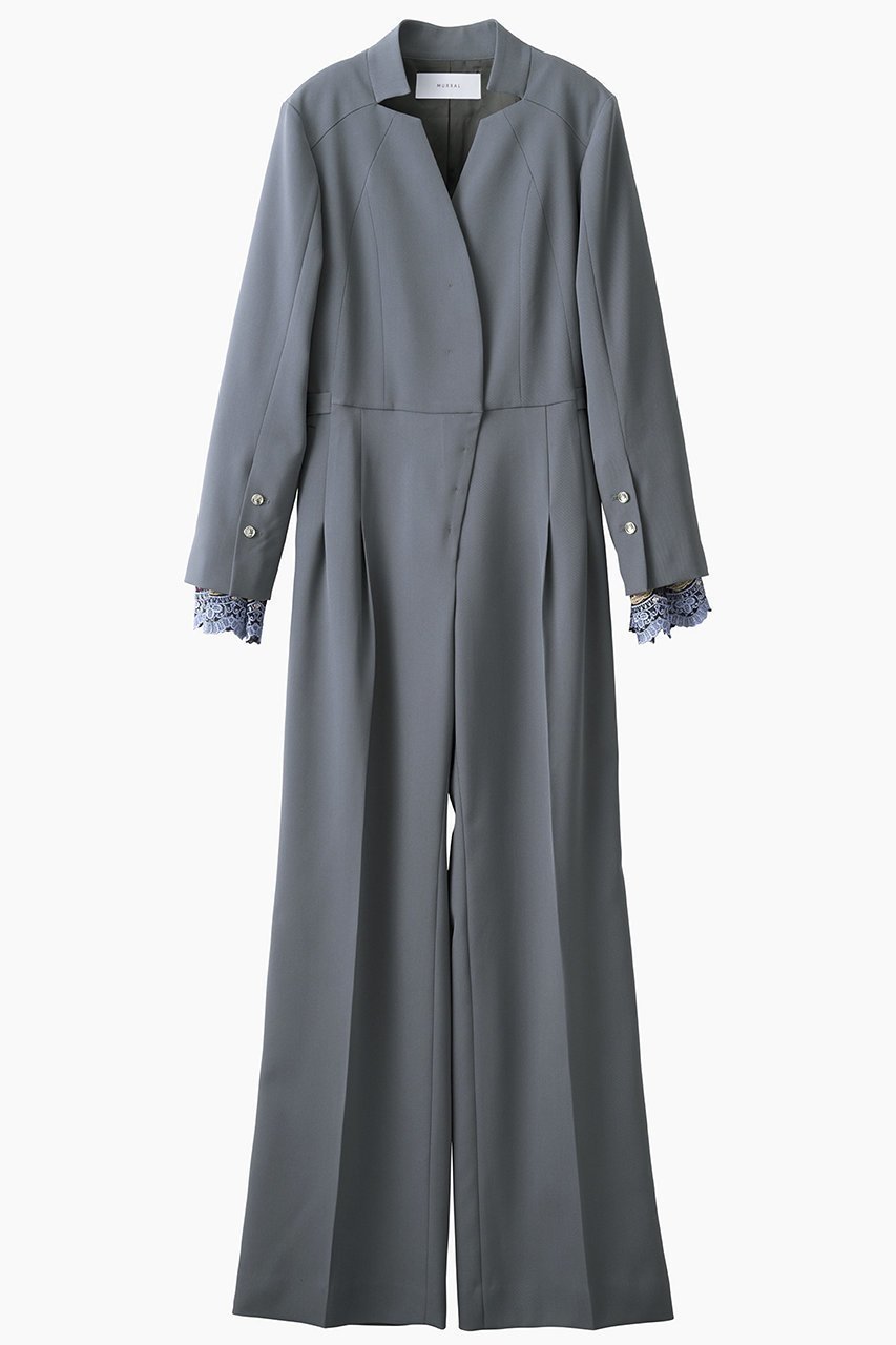 【ミューラル/MURRAL】のSlit sleeve lace ジャンプスーツ 人気、トレンドファッション・服の通販 founy(ファニー) 　ファッション　Fashion　レディースファッション　Fashion for Women　パンツ　Pants & Trousers　オケージョン　Occasion Wear　カッティング　Cutting Detail　カフス　Cuff Design　ストレート　Straight, Straight Cut　スリット　Slit, Slit Detail　スリーブ　Sleeve, Long Sleeve / Short Sleeve　スーツ　Suit, Formalwear　テーラード　Tailored, Tailored Fit　フォルム　Silhouette, Form　レース　Lace, Lace Fabric　 other-1|ID: prp329100004639196 ipo3291000000033439463
