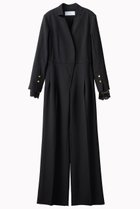 【ミューラル/MURRAL】のSlit sleeve lace ジャンプスーツ ブラック|ID:prp329100004639196