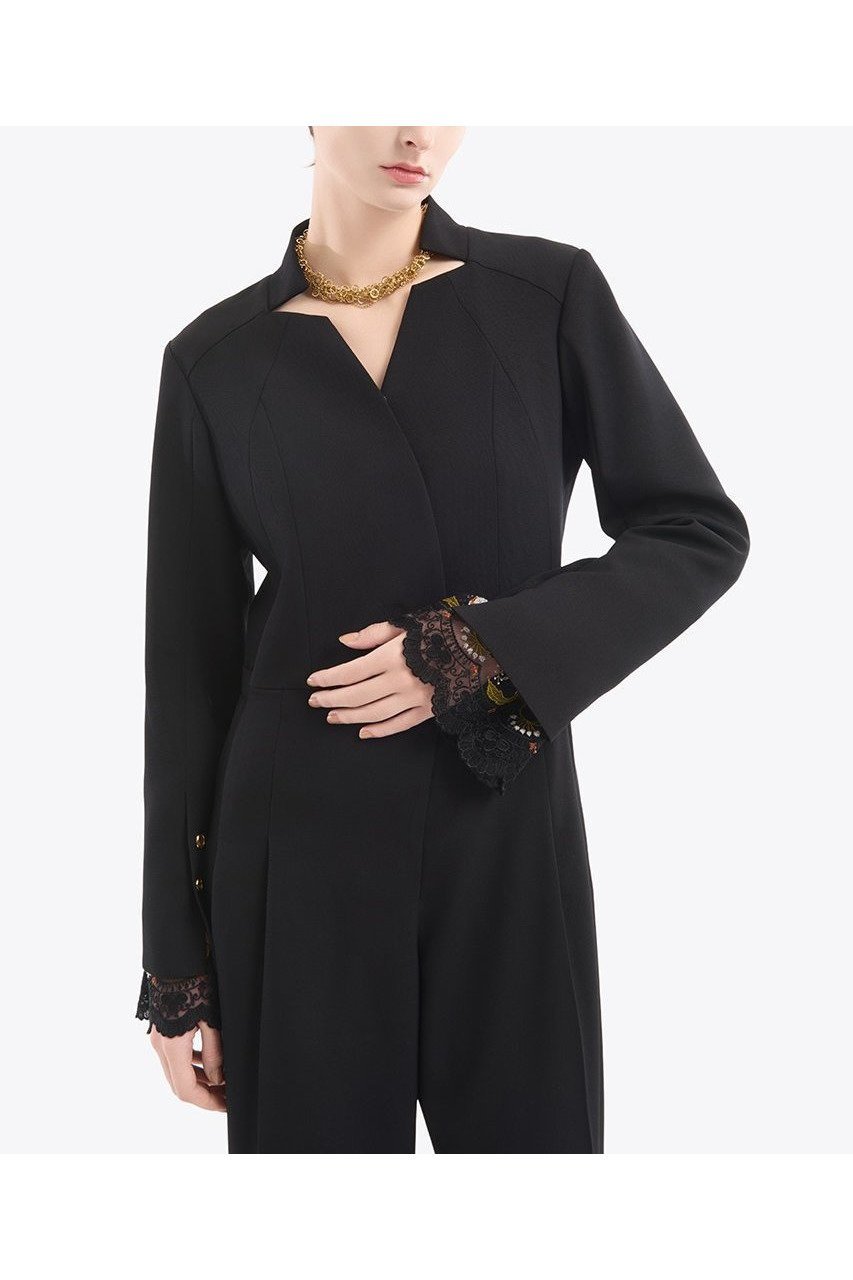 【ミューラル/MURRAL】のSlit sleeve lace ジャンプスーツ 人気、トレンドファッション・服の通販 founy(ファニー) 　ファッション　Fashion　レディースファッション　Fashion for Women　パンツ　Pants & Trousers　オケージョン　Occasion Wear　カッティング　Cutting Detail　カフス　Cuff Design　ストレート　Straight, Straight Cut　スリット　Slit, Slit Detail　スリーブ　Sleeve, Long Sleeve / Short Sleeve　スーツ　Suit, Formalwear　テーラード　Tailored, Tailored Fit　フォルム　Silhouette, Form　レース　Lace, Lace Fabric　other-7|ID: prp329100004639196 ipo3291000000033439477