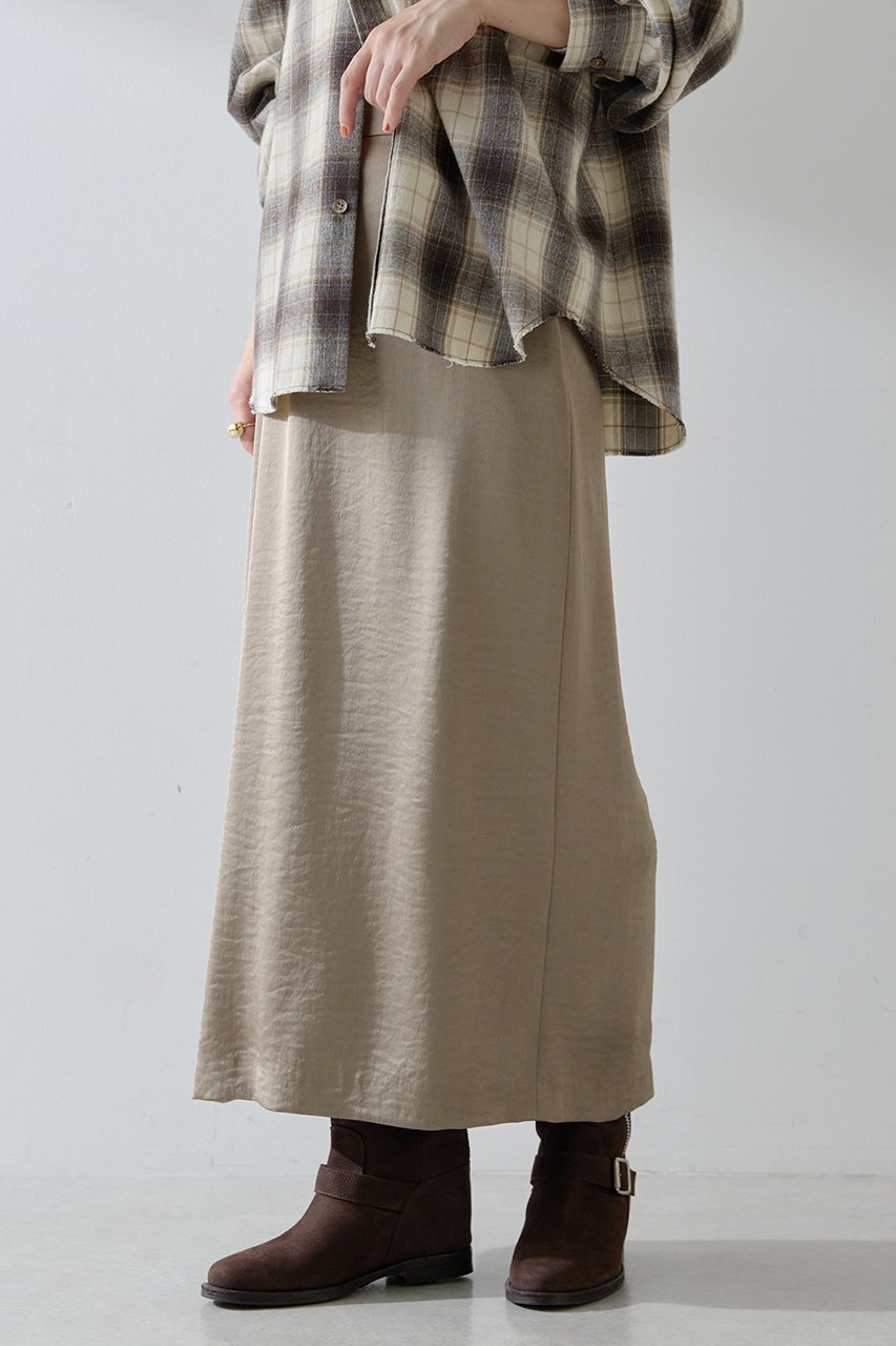 【ウィムガゼット/Whim Gazette】の【THE PAUSE】サテンIラインスカート 人気、トレンドファッション・服の通販 founy(ファニー) 　ファッション　Fashion　レディースファッション　Fashion for Women　スカート　Skirts　ロングスカート　Long Skirts / Maxi & Midi Skirts　2025年　2025　2025-2026秋冬・A/W　Autumn/Winter 2025–26 AW25–26　ギャザー　Gathered, Ruffled　サテン　Satin, Glossy Fabric　シンプル　Simple, Minimal　スリット　Slit, Slit Detail　ロング　Long, Long-Length　エレガント 上品　Elegant　台形　A-Line, Trapezoid Shape　A/W・秋冬　Autumn/Winter　other-2|ID: prp329100004639205 ipo3291000000033439541