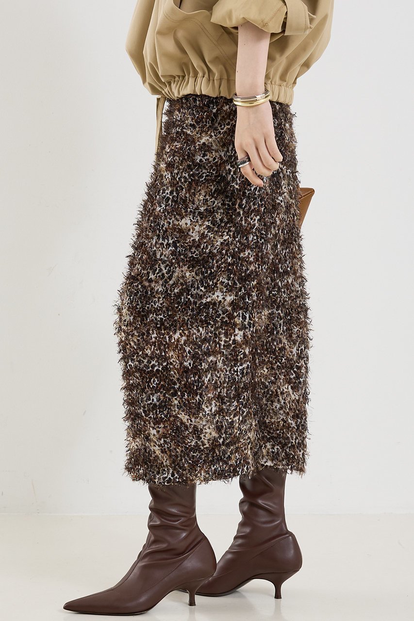 【ザ ストア バイ シー/THE STORE by C】の【COCUCA】レオパードシャギースカート 人気、トレンドファッション・服の通販 founy(ファニー) 　ファッション　Fashion　レディースファッション　Fashion for Women　スカート　Skirts　ロングスカート　Long Skirts / Maxi & Midi Skirts　おすすめ　Recommended / Our Picks　エレガント 上品　Elegant　シルク　Silk, 100% Silk　ジャカード／ジャガード　Jacquard, Woven Pattern　フェザー　Feather, Feather Detail　プリント　Print, Printed Pattern　ミックス　Mix, Mixed Style　レオパード　Leopard, Animal Print　ロング　Long, Long-Length　other-2|ID: prp329100004639209 ipo3291000000035868419