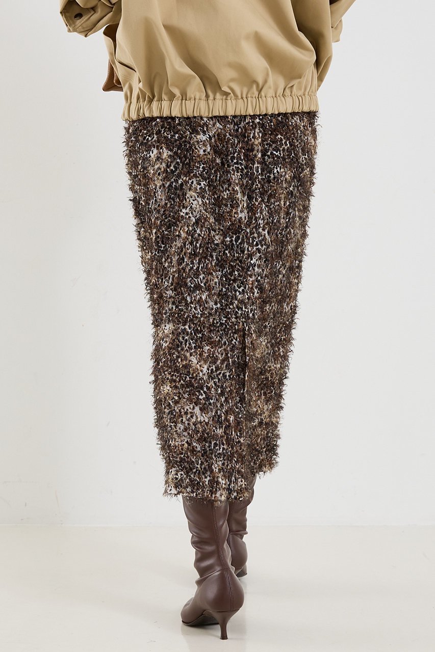 【ザ ストア バイ シー/THE STORE by C】の【COCUCA】レオパードシャギースカート 人気、トレンドファッション・服の通販 founy(ファニー) 　ファッション　Fashion　レディースファッション　Fashion for Women　スカート　Skirts　ロングスカート　Long Skirts / Maxi & Midi Skirts　おすすめ　Recommended / Our Picks　エレガント 上品　Elegant　シルク　Silk, 100% Silk　ジャカード／ジャガード　Jacquard, Woven Pattern　フェザー　Feather, Feather Detail　プリント　Print, Printed Pattern　ミックス　Mix, Mixed Style　レオパード　Leopard, Animal Print　ロング　Long, Long-Length　other-3|ID: prp329100004639209 ipo3291000000035868421