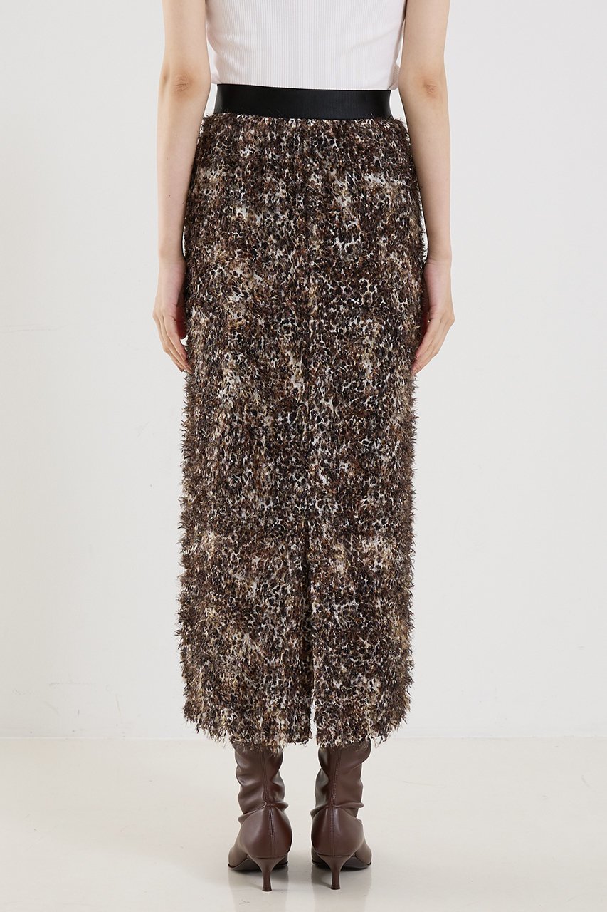 【ザ ストア バイ シー/THE STORE by C】の【COCUCA】レオパードシャギースカート 人気、トレンドファッション・服の通販 founy(ファニー) 　ファッション　Fashion　レディースファッション　Fashion for Women　スカート　Skirts　ロングスカート　Long Skirts / Maxi & Midi Skirts　おすすめ　Recommended / Our Picks　エレガント 上品　Elegant　シルク　Silk, 100% Silk　ジャカード／ジャガード　Jacquard, Woven Pattern　フェザー　Feather, Feather Detail　プリント　Print, Printed Pattern　ミックス　Mix, Mixed Style　レオパード　Leopard, Animal Print　ロング　Long, Long-Length　other-8|ID: prp329100004639209 ipo3291000000035868426