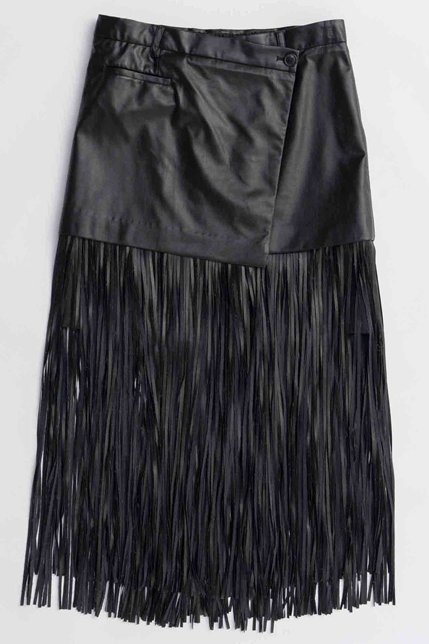 【メゾンスペシャル/MAISON SPECIAL】のVegan Leather Fringe Wrap Skirt/ヴィーガンレザーフリンジラップスカート インテリア・キッズ・メンズ・レディースファッション・服の通販 founy(ファニー) 　ファッション　Fashion　レディースファッション　Fashion for Women　スカート　Skirts　ロングスカート　Long Skirts / Maxi & Midi Skirts　2025年　2025　2025-2026秋冬・A/W　Autumn/Winter 2025–26 AW25–26　シンプル　Simple, Minimal　ドレス　Dress, One-Piece　フリンジ　Fringe, Tassel　ボトム　Bottoms, Lower Wear　ラップ　Wrap, Wrap Design　リアル　Real, Realistic　ロング　Long, Long-Length　A/W・秋冬　Autumn/Winter　BLK(ブラック)|ID: prp329100004639210 ipo3291000000033439574