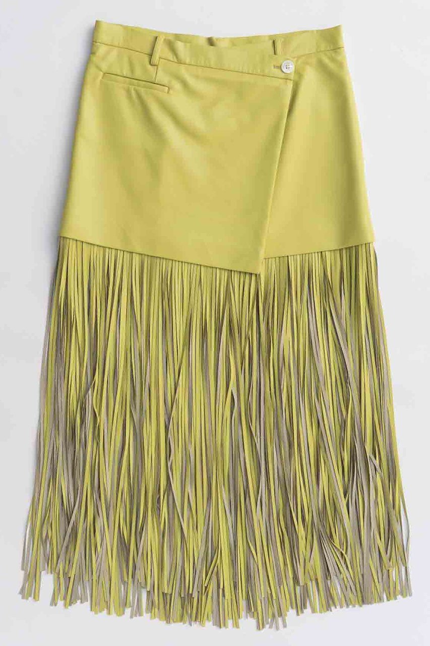 【メゾンスペシャル/MAISON SPECIAL】のVegan Leather Fringe Wrap Skirt/ヴィーガンレザーフリンジラップスカート インテリア・キッズ・メンズ・レディースファッション・服の通販 founy(ファニー) 　ファッション　Fashion　レディースファッション　Fashion for Women　スカート　Skirts　ロングスカート　Long Skirts / Maxi & Midi Skirts　2025年　2025　2025-2026秋冬・A/W　Autumn/Winter 2025–26 AW25–26　シンプル　Simple, Minimal　ドレス　Dress, One-Piece　フリンジ　Fringe, Tassel　ボトム　Bottoms, Lower Wear　ラップ　Wrap, Wrap Design　リアル　Real, Realistic　ロング　Long, Long-Length　A/W・秋冬　Autumn/Winter　LIME(ライム)|ID: prp329100004639210 ipo3291000000033439575