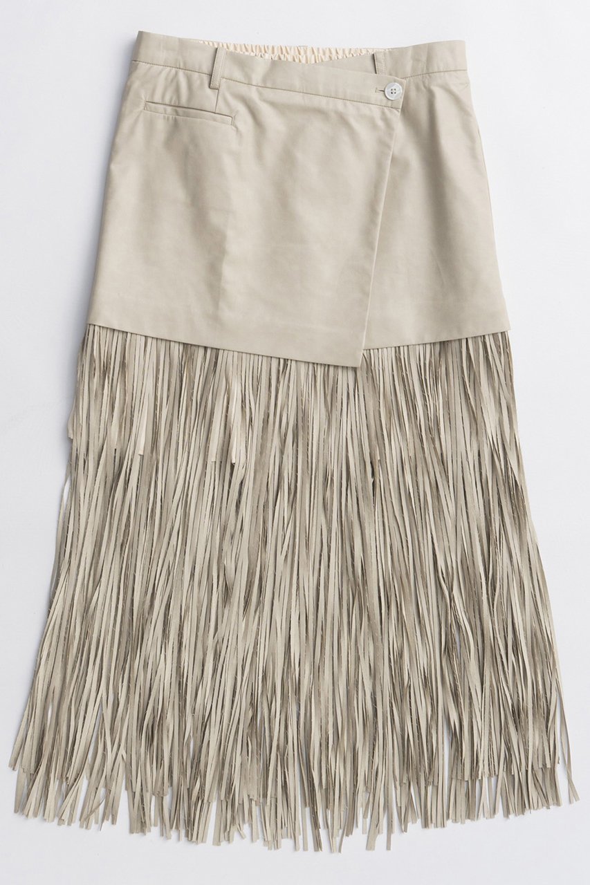 【メゾンスペシャル/MAISON SPECIAL】のVegan Leather Fringe Wrap Skirt/ヴィーガンレザーフリンジラップスカート インテリア・キッズ・メンズ・レディースファッション・服の通販 founy(ファニー) 　ファッション　Fashion　レディースファッション　Fashion for Women　スカート　Skirts　ロングスカート　Long Skirts / Maxi & Midi Skirts　2025年　2025　2025-2026秋冬・A/W　Autumn/Winter 2025–26 AW25–26　シンプル　Simple, Minimal　ドレス　Dress, One-Piece　フリンジ　Fringe, Tassel　ボトム　Bottoms, Lower Wear　ラップ　Wrap, Wrap Design　リアル　Real, Realistic　ロング　Long, Long-Length　A/W・秋冬　Autumn/Winter　WHT(ホワイト)|ID: prp329100004639210 ipo3291000000033439576