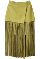 【メゾンスペシャル/MAISON SPECIAL】のfaux Leather Fringe Wrap Skirt/フェイクレザーフリンジラップスカート LIME(ライム)|ID: prp329100004639210 ipo3291000000036133093