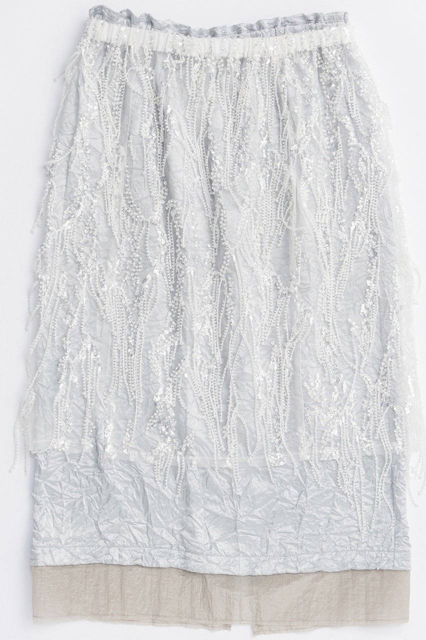 【メゾンスペシャル/MAISON SPECIAL】のSatin Combination Bijou Skirt/サテンコンビビジュースカート インテリア・キッズ・メンズ・レディースファッション・服の通販 founy(ファニー) 　ファッション　Fashion　レディースファッション　Fashion for Women　スカート　Skirts　ロングスカート　Long Skirts / Maxi & Midi Skirts　2025年　2025　2025-2026秋冬・A/W　Autumn/Winter 2025–26 AW25–26　おすすめ　Recommended / Our Picks　オーガンジー　Organza Fabric　サテン　Satin, Glossy Fabric　スパンコール　Sequins, Sequin Embellishment　セパレート　Separate, Two-Piece　ドッキング　Docking, Mixed Material　バランス　Balance, Style Balance　ボトム　Bottoms, Lower Wear　ミックス　Mix, Mixed Style　ロング　Long, Long-Length　A/W・秋冬　Autumn/Winter　WHT(ホワイト)|ID: prp329100004639212 ipo3291000000033439590