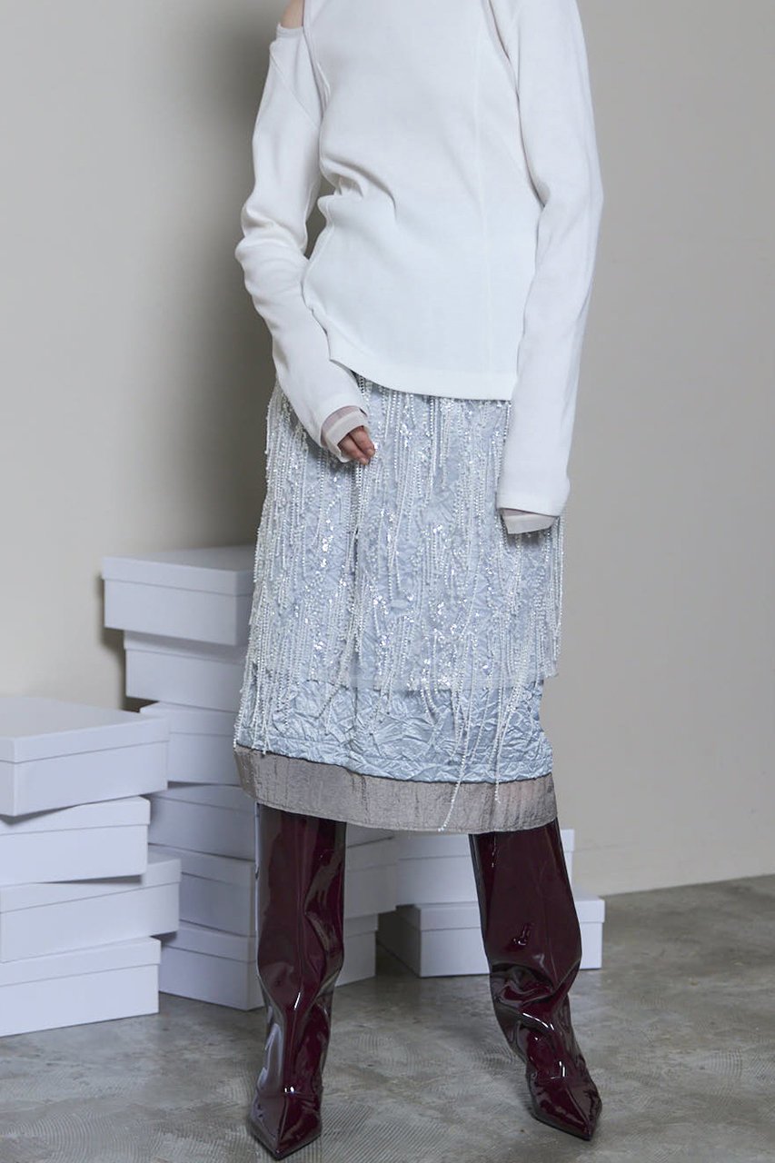 【メゾンスペシャル/MAISON SPECIAL】のSatin Combination Bijou Skirt/サテンコンビビジュースカート 人気、トレンドファッション・服の通販 founy(ファニー) 　ファッション　Fashion　レディースファッション　Fashion for Women　スカート　Skirts　ロングスカート　Long Skirts / Maxi & Midi Skirts　2025年　2025　2025-2026秋冬・A/W　Autumn/Winter 2025–26 AW25–26　おすすめ　Recommended / Our Picks　オーガンジー　Organza Fabric　サテン　Satin, Glossy Fabric　スパンコール　Sequins, Sequin Embellishment　セパレート　Separate, Two-Piece　ドッキング　Docking, Mixed Material　バランス　Balance, Style Balance　ボトム　Bottoms, Lower Wear　ミックス　Mix, Mixed Style　ロング　Long, Long-Length　A/W・秋冬　Autumn/Winter　other-4|ID: prp329100004639212 ipo3291000000033439597