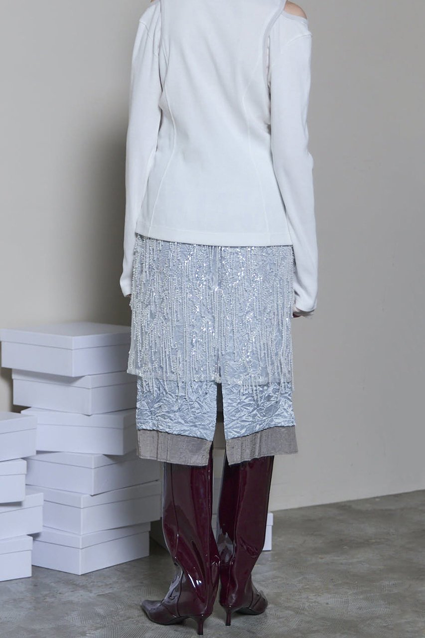 【メゾンスペシャル/MAISON SPECIAL】のSatin Combination Bijou Skirt/サテンコンビビジュースカート 人気、トレンドファッション・服の通販 founy(ファニー) 　ファッション　Fashion　レディースファッション　Fashion for Women　スカート　Skirts　ロングスカート　Long Skirts / Maxi & Midi Skirts　2025年　2025　2025-2026秋冬・A/W　Autumn/Winter 2025–26 AW25–26　おすすめ　Recommended / Our Picks　オーガンジー　Organza Fabric　サテン　Satin, Glossy Fabric　スパンコール　Sequins, Sequin Embellishment　セパレート　Separate, Two-Piece　ドッキング　Docking, Mixed Material　バランス　Balance, Style Balance　ボトム　Bottoms, Lower Wear　ミックス　Mix, Mixed Style　ロング　Long, Long-Length　A/W・秋冬　Autumn/Winter　other-6|ID: prp329100004639212 ipo3291000000033439600